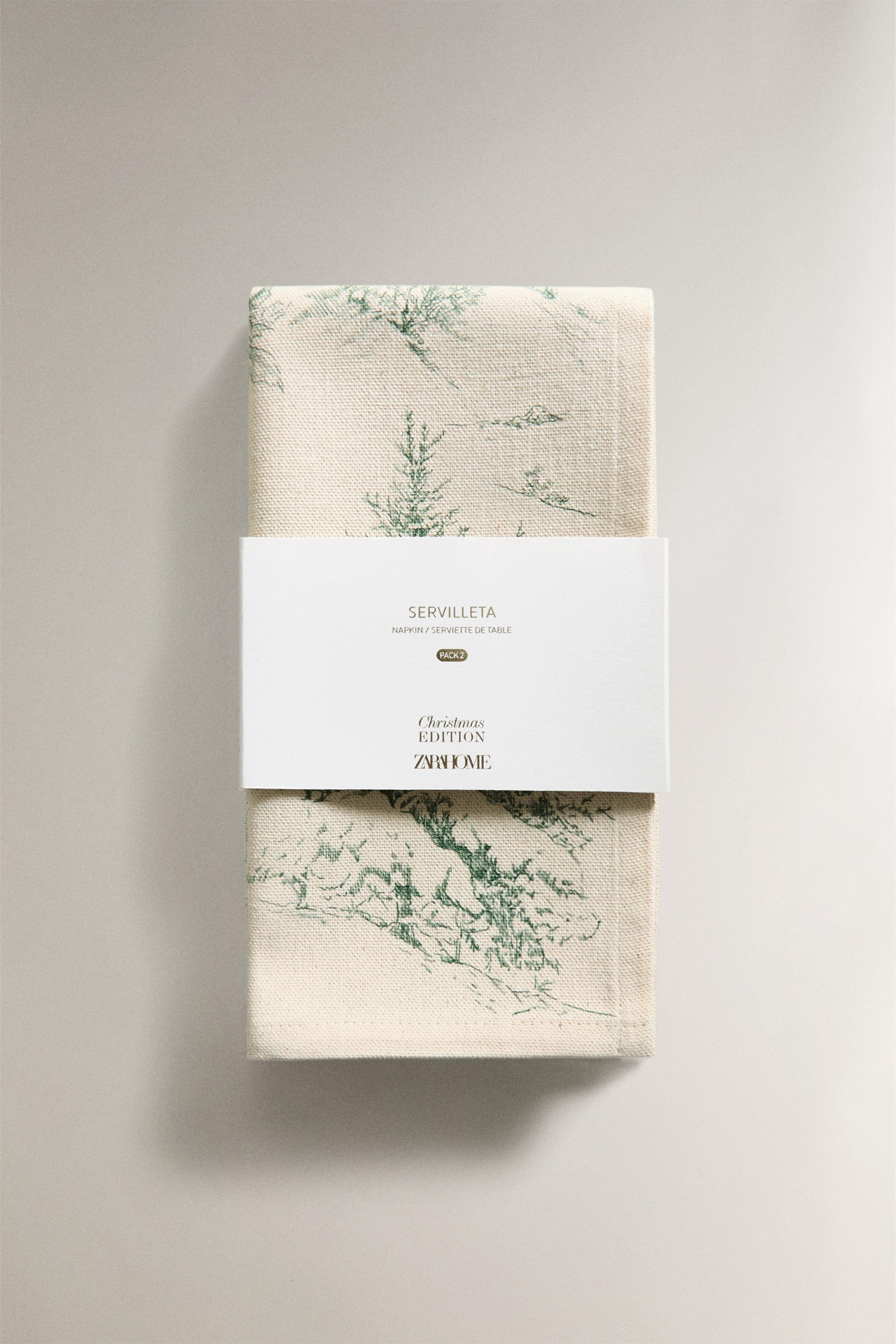 SET OF TOILE DE JOUY CHRISTMAS COTTON NAPKINS (SET OF 2)